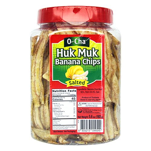 HUK MUK BANANA CHIPS SALTED | 12 x 6oz