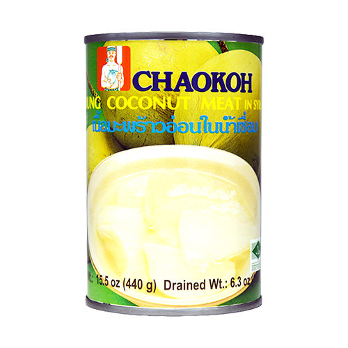 YOUNG COCONUT MEAT IN SYRUP CHAOKOH | 24 x 15.5oz