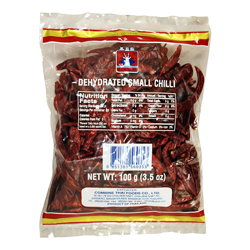DRIED RED CHILI WHOLE THAI |  100 x 3.5oz