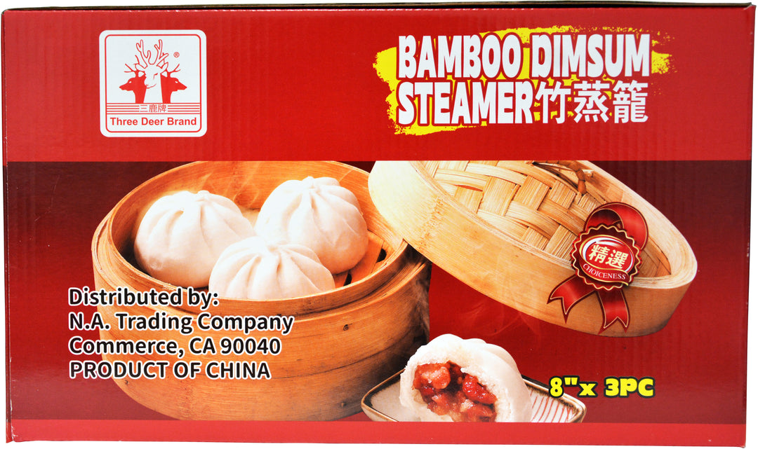 BAMBOO DIMSUM STEAMER GIFT BOX 8" |  12 x 3pcs