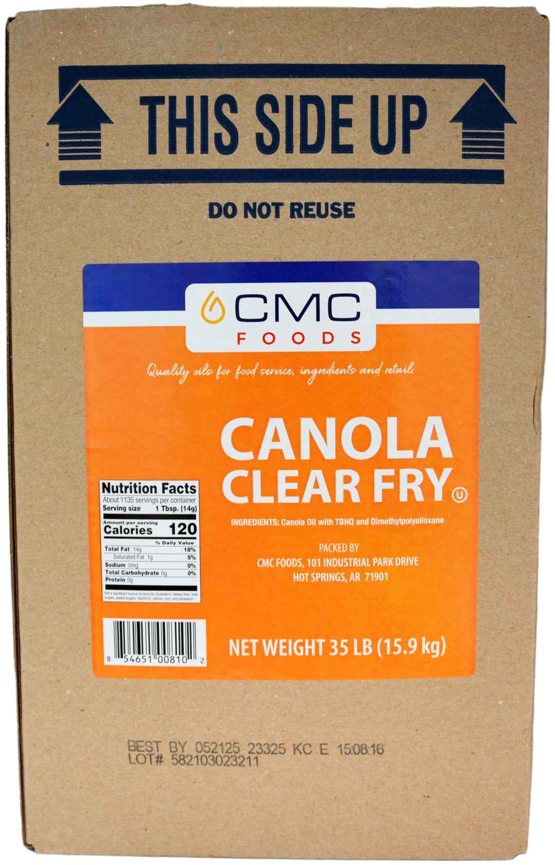 CANOLA CLEAR FRY OIL CMC | 1 x 35lb