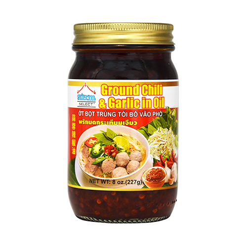 GROUND CHILI &amp;GARLIC OIL F/PHO SIAMSELECT | 24 x 8oz