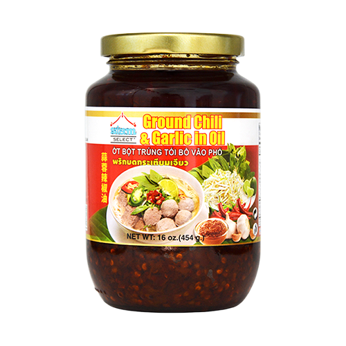 GROUND CHILI &amp;GARLIC OIL F/PHO SIAMSELECT | 24 x 16oz